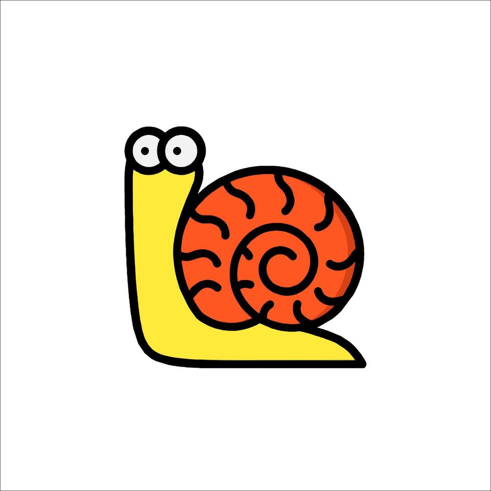 A cartoon snail with a big eye vector