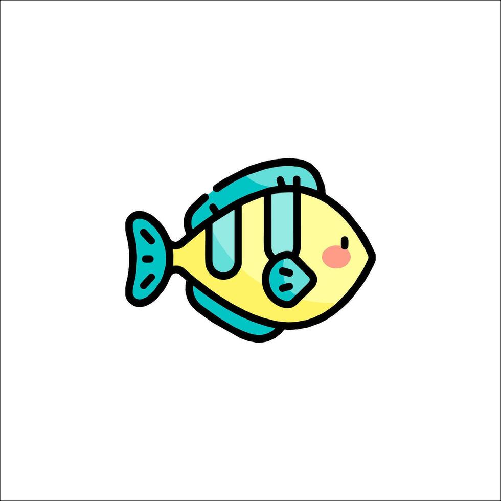 A fish with headphones on its head vector