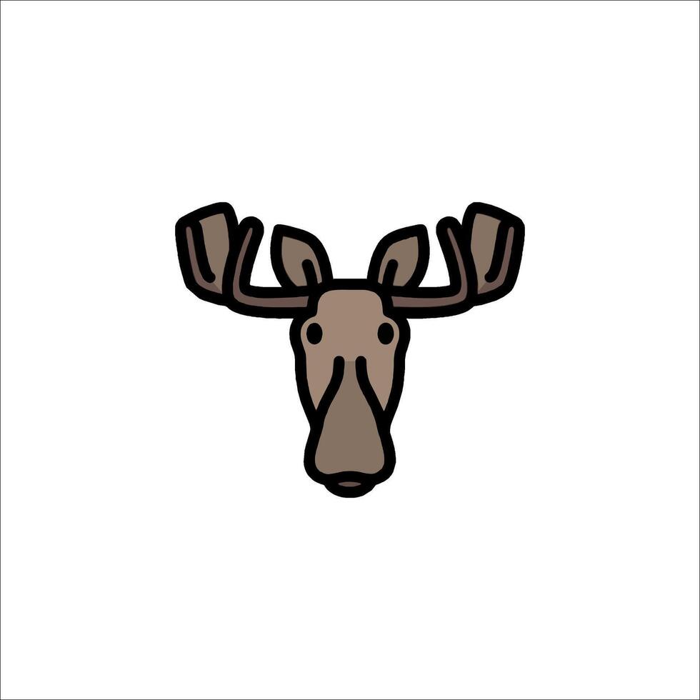 Moose head icon illustration vector