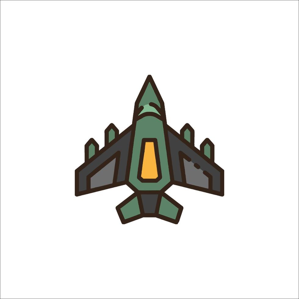 A green fighter jet icon on a white background vector