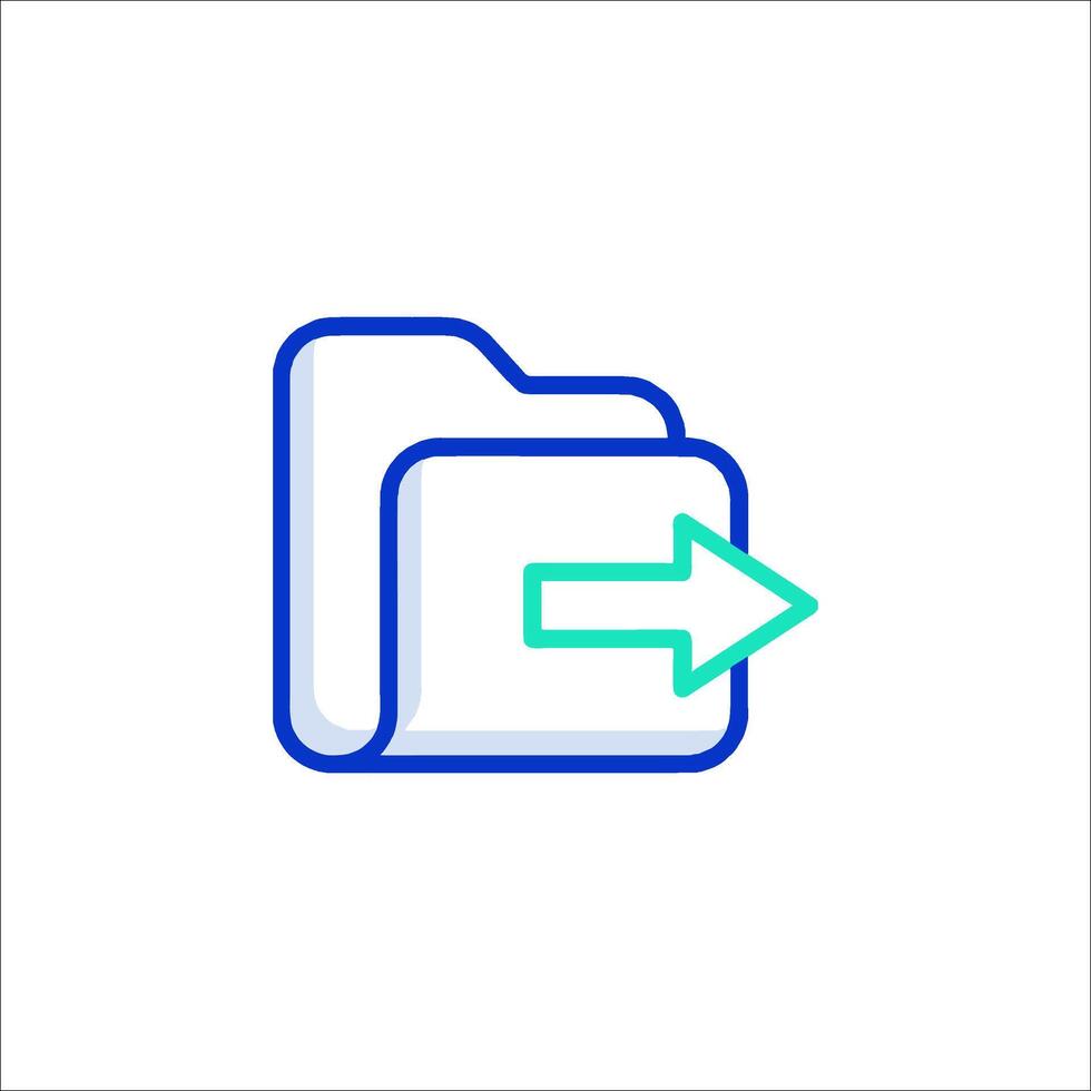 A folder icon with an arrow pointing to it vector