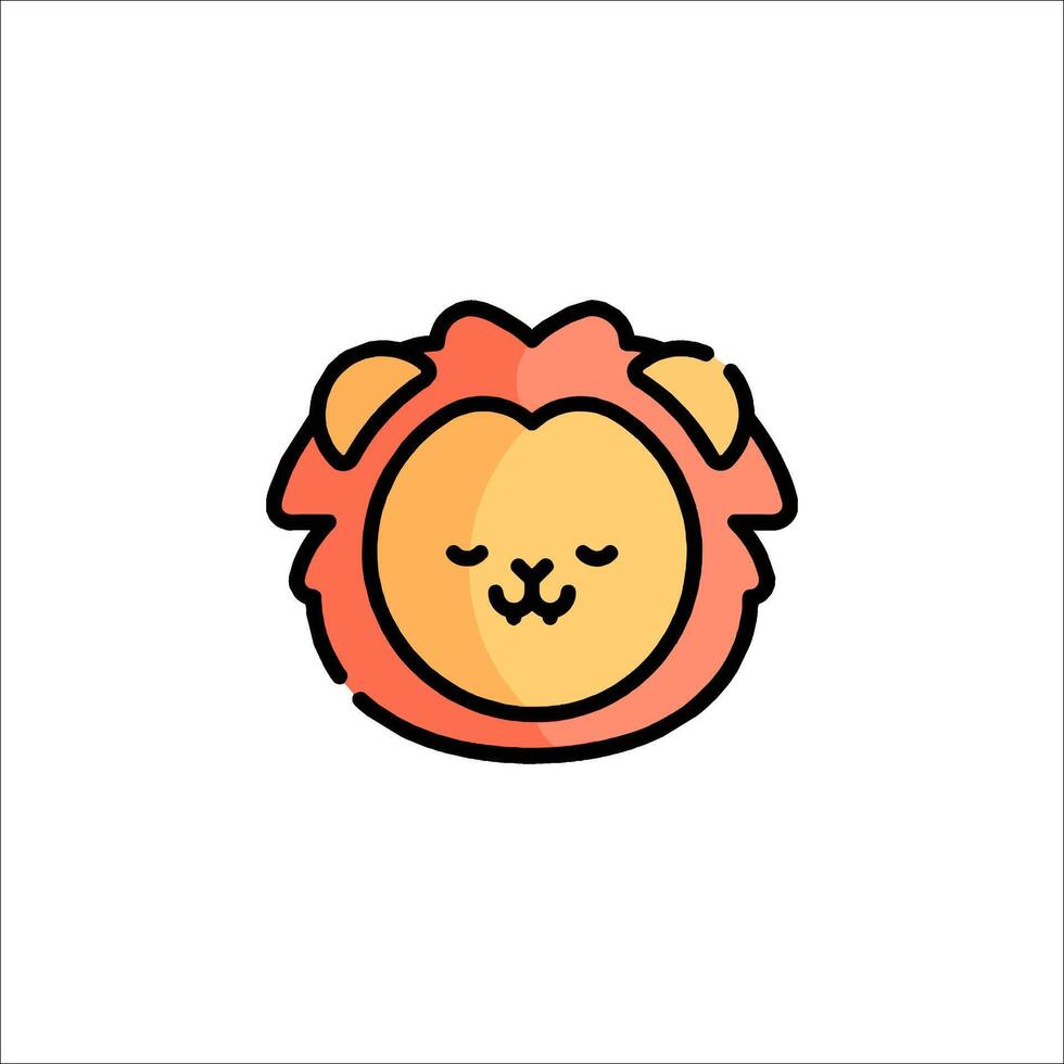 A cartoon lion head with a smile on its face vector