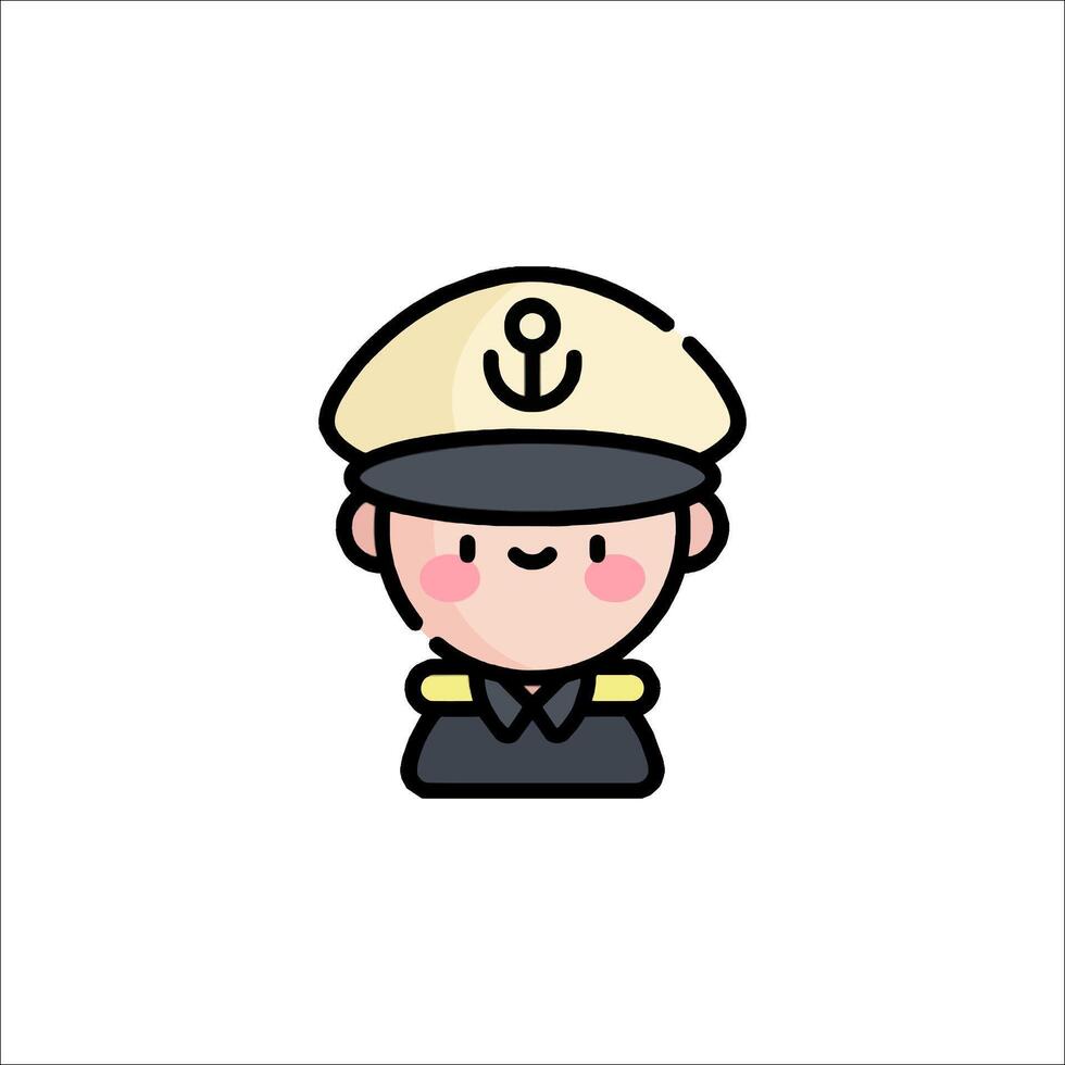 A cartoon sailor in a sailor hat vector