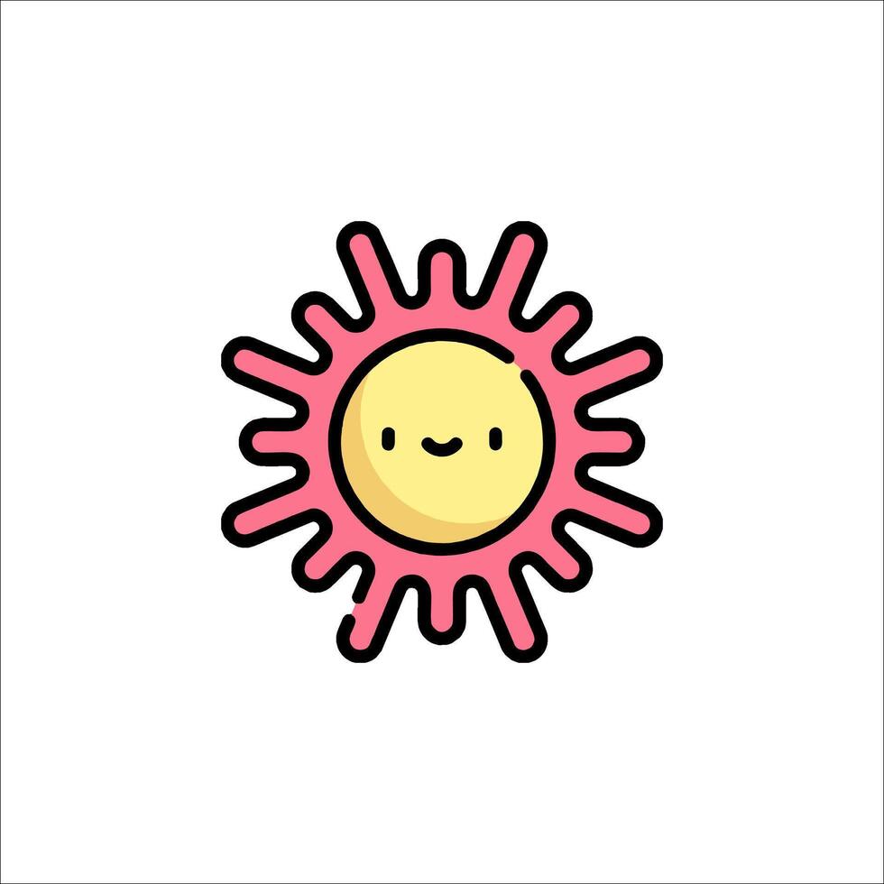 A cartoon sun with a smile on it vector