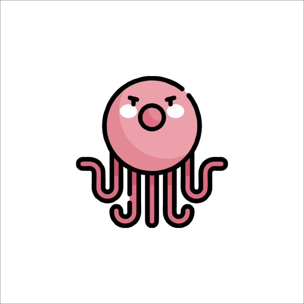 An octopus with a pink face and eyes vector