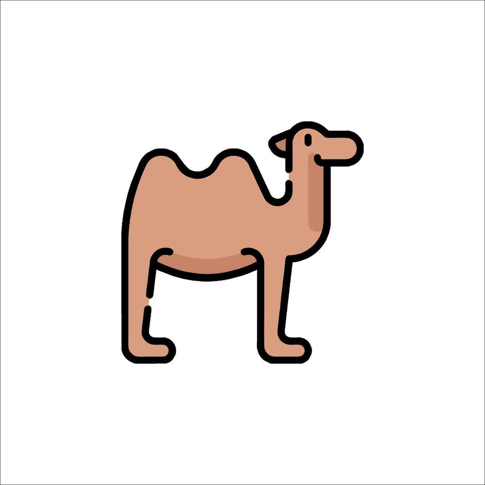 A camel is standing in front of a white background vector