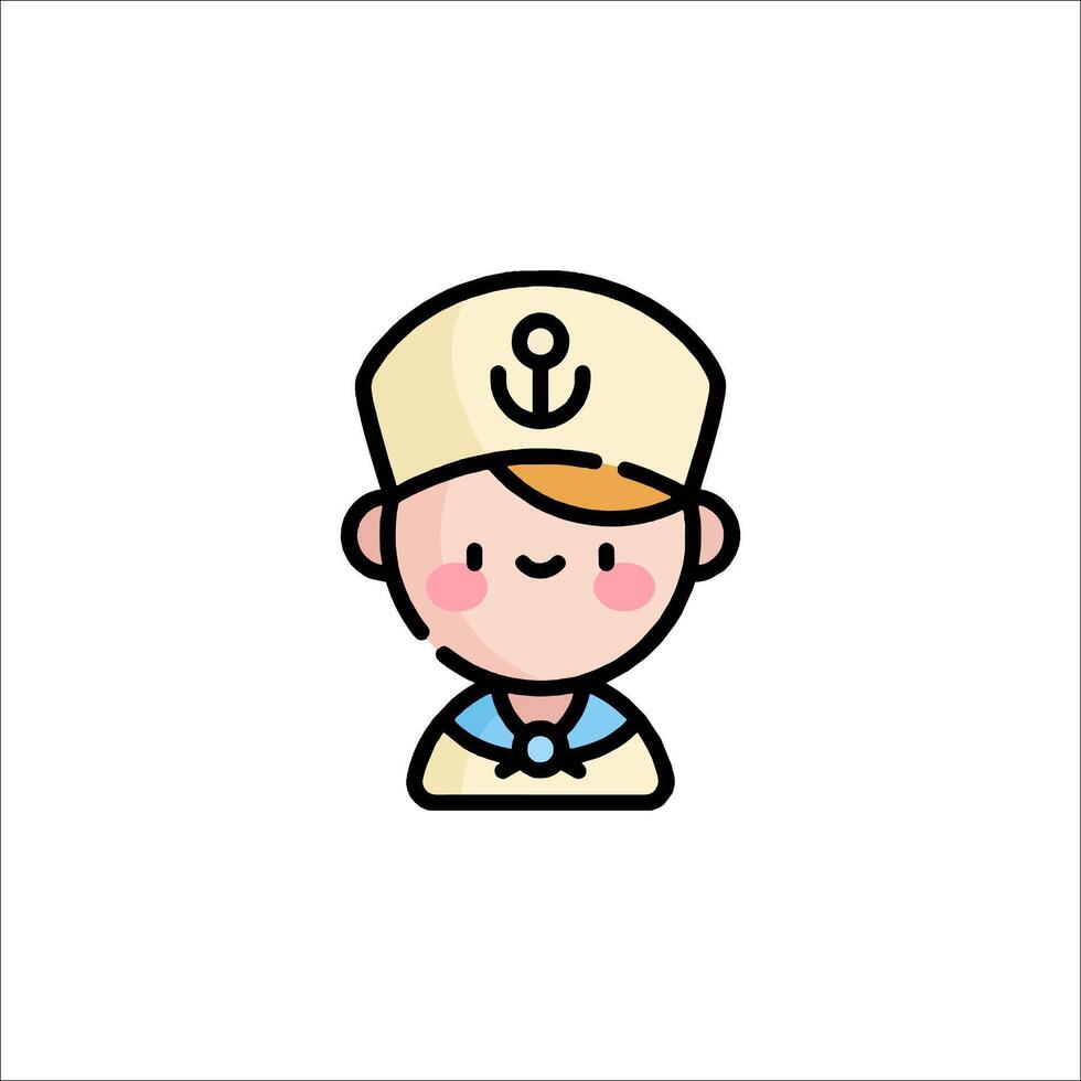 A cartoon sailor with a hat and a bow tie vector