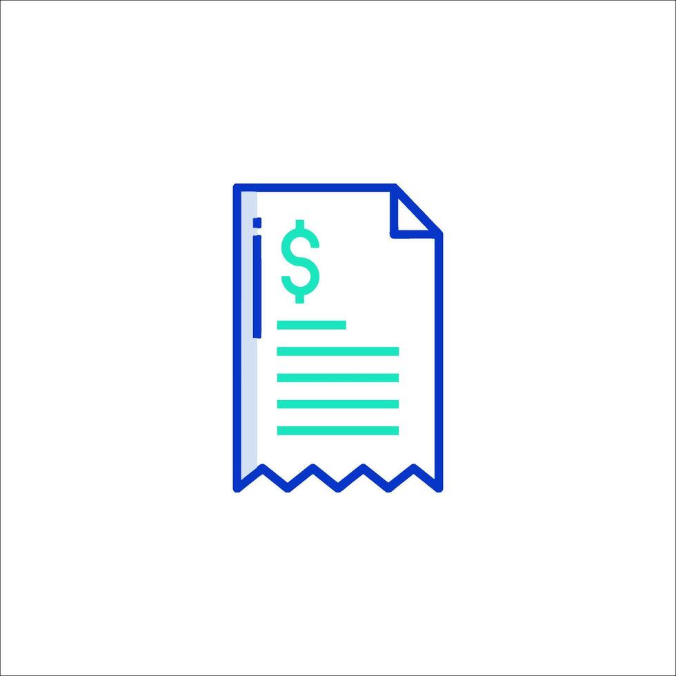A receipt with a dollar sign on it vector