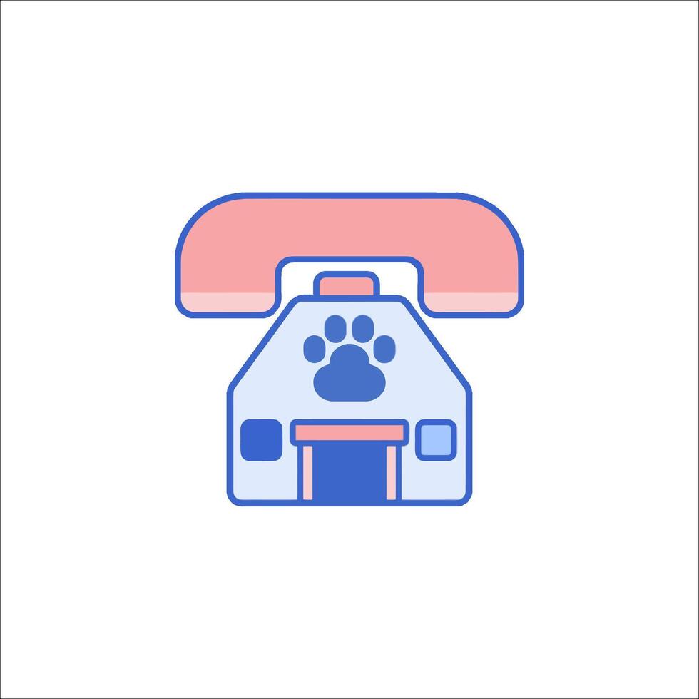 A dog house with a phone icon vector