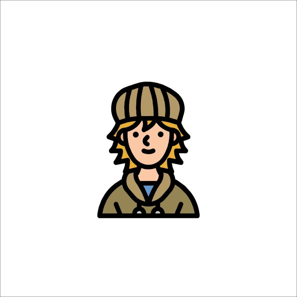 A man in a hat and coat icon vector