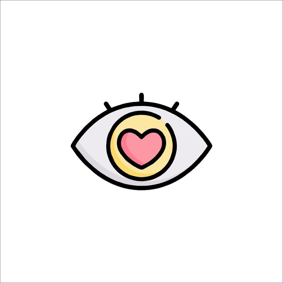 An eye with a heart in it vector