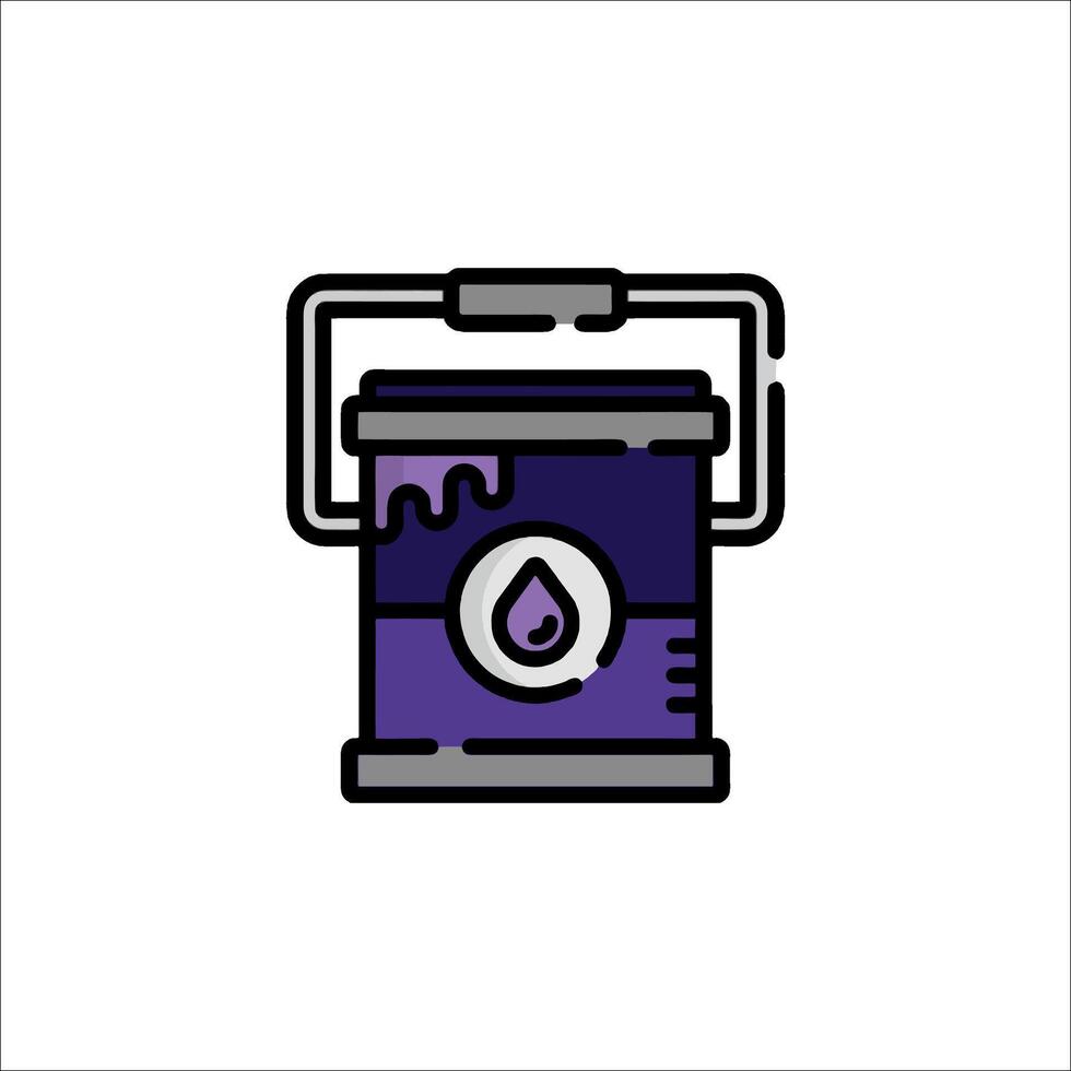 A purple paint can with a drop of paint inside vector