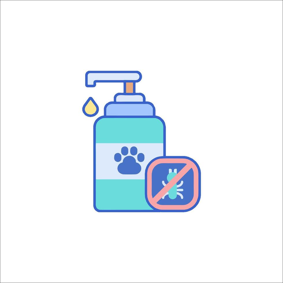 A bottle of hand sanitizer and a paw print vector