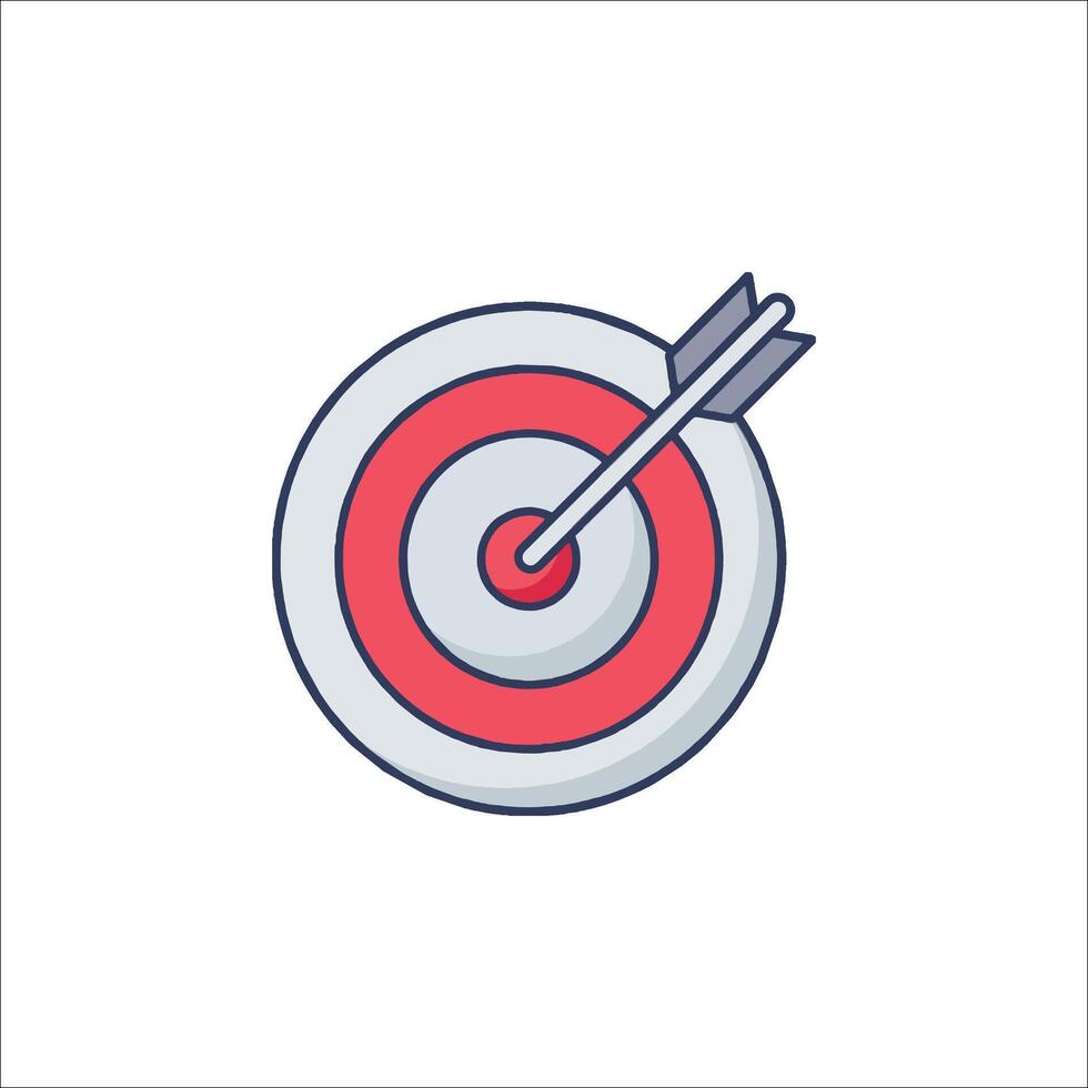 Target icon with arrow in the center vector