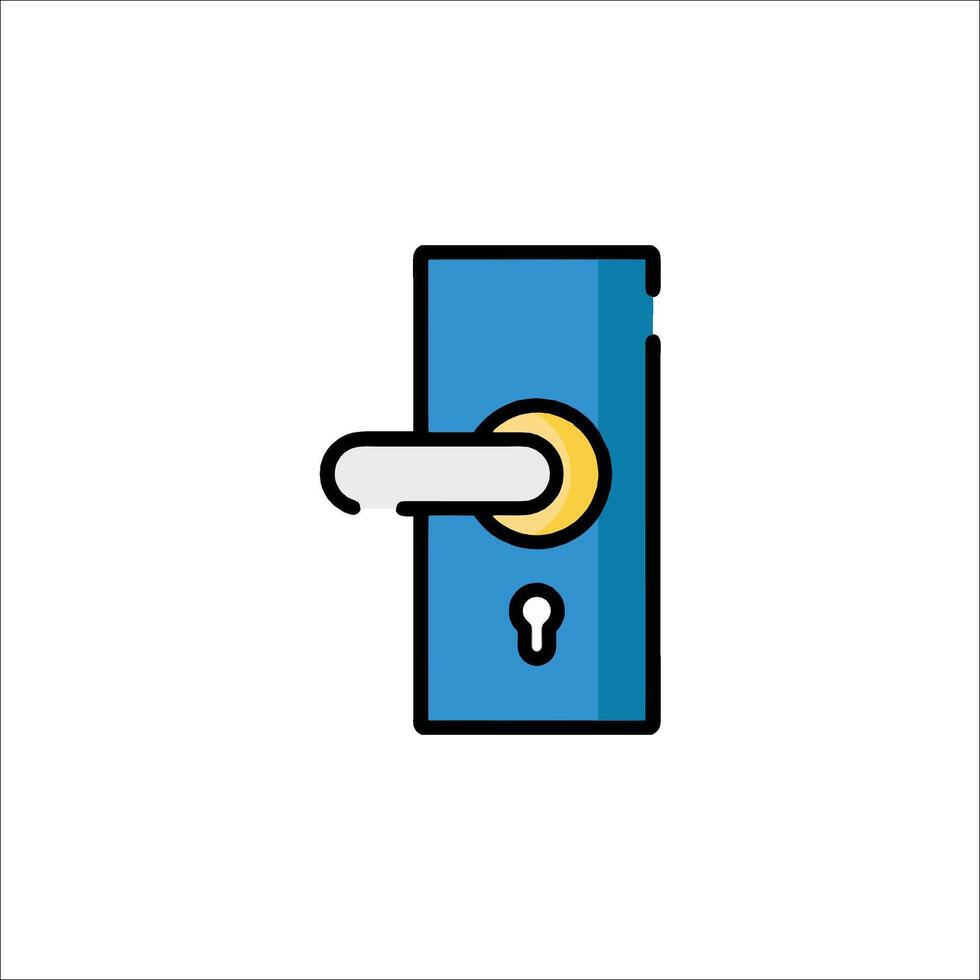 A door with a keyhole icon vector
