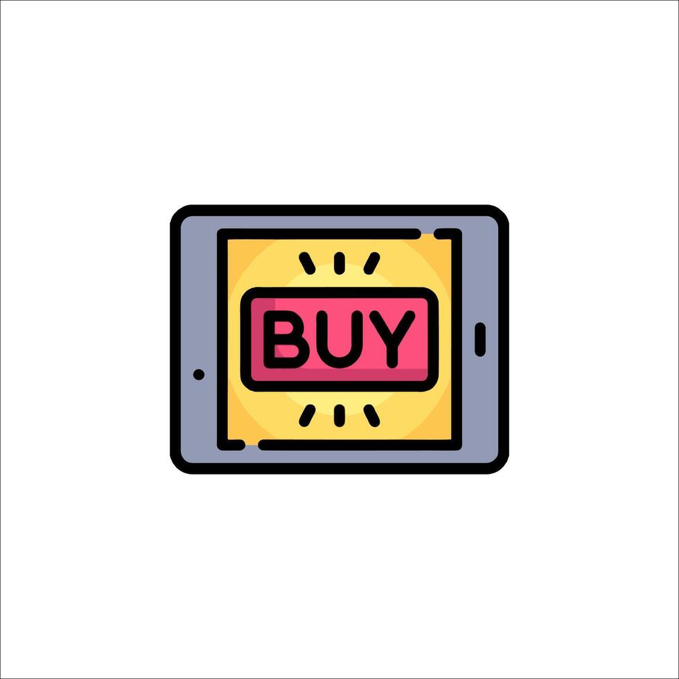Buy icon on tablet computer illustration vector