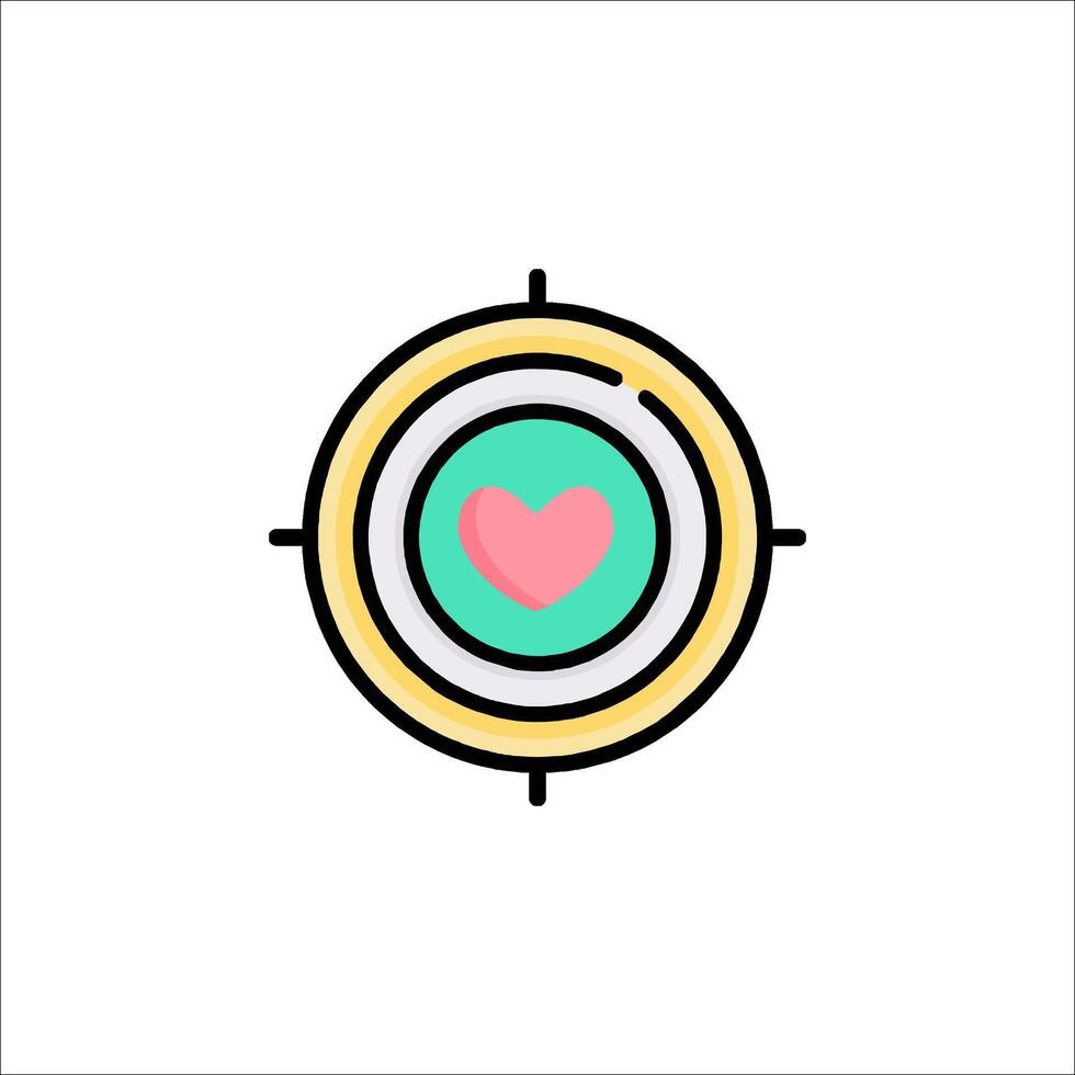 A heart icon in a target vector