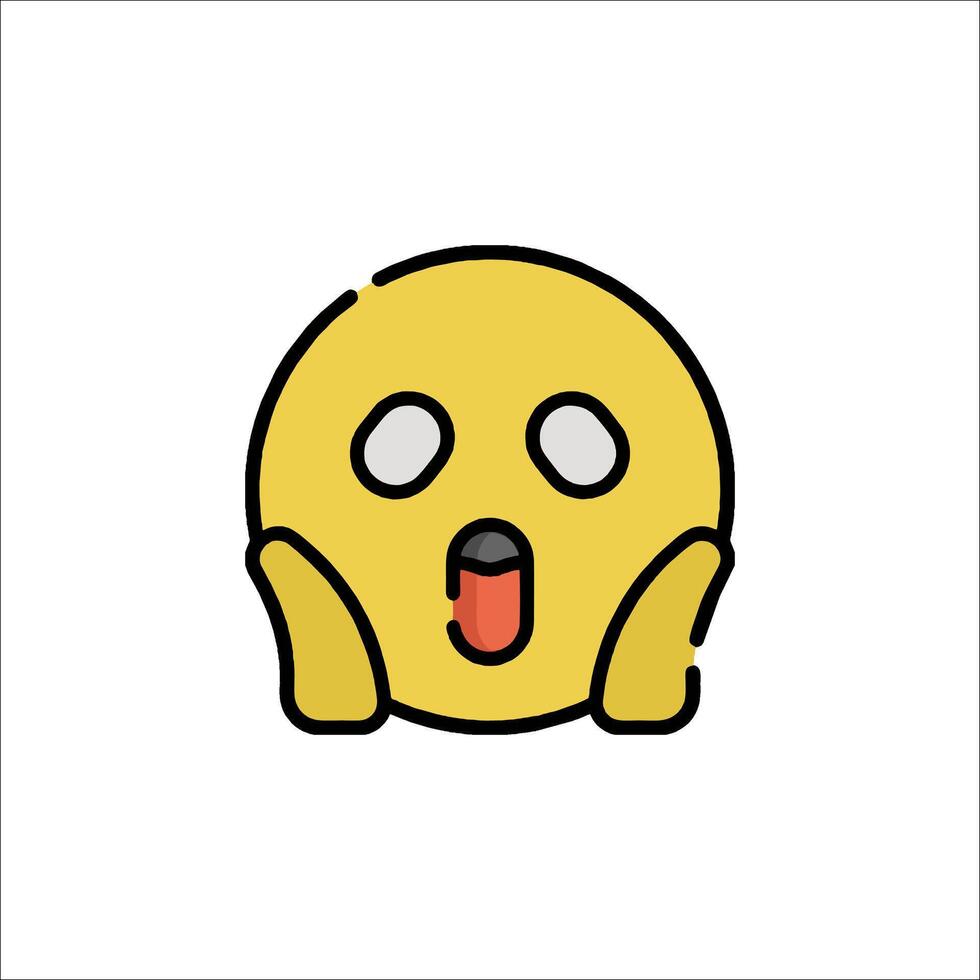 A yellow emoticion with its mouth open vector