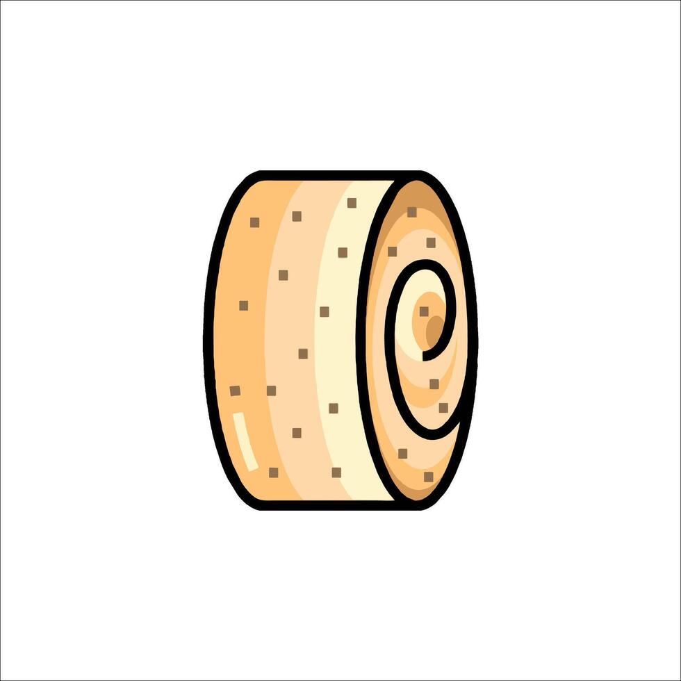 A roll of bread icon in a flat style vector
