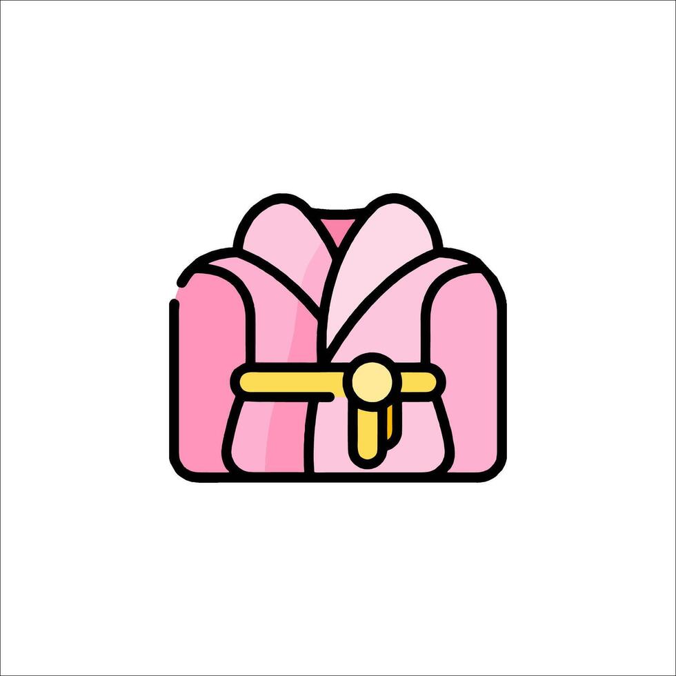 A pink robe with a belt on it vector