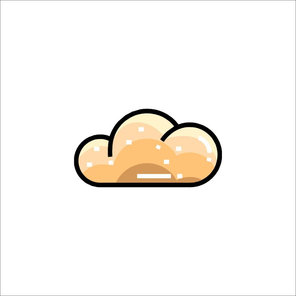 A cloud icon with a small piece of bread on it vector