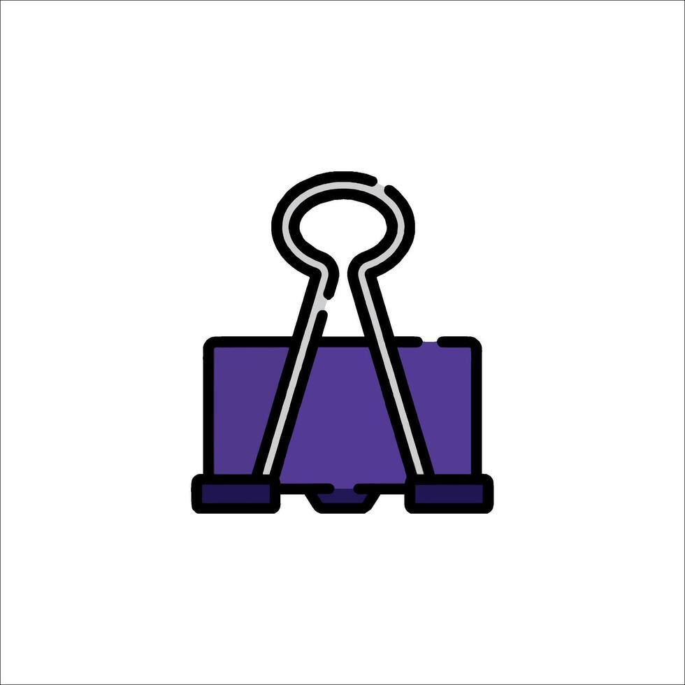 A purple paper clip icon on a white background vector