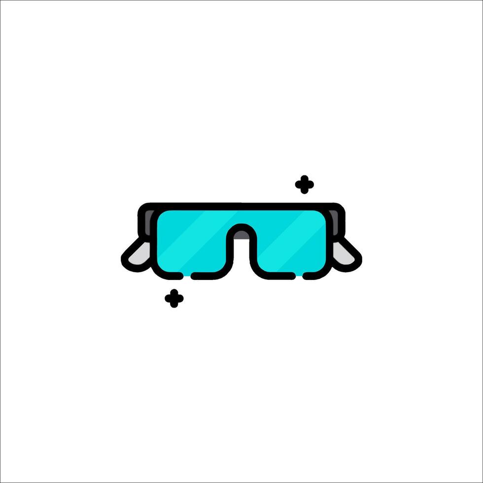A blue pair of glasses with a blue outline vector