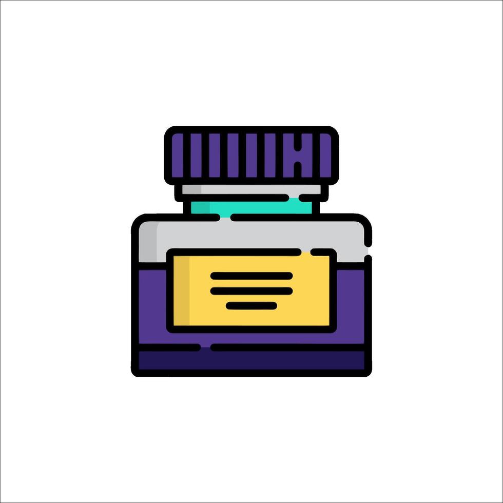 A bottle of ink with a lid on it vector