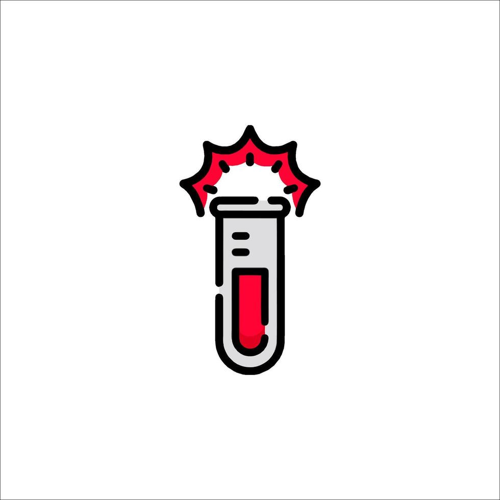 A test tube with a red and black star on it vector