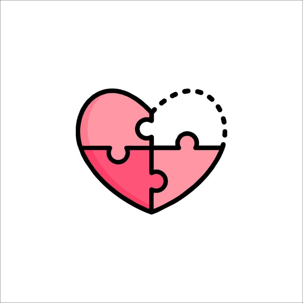 Heart puzzle icon illustration vector