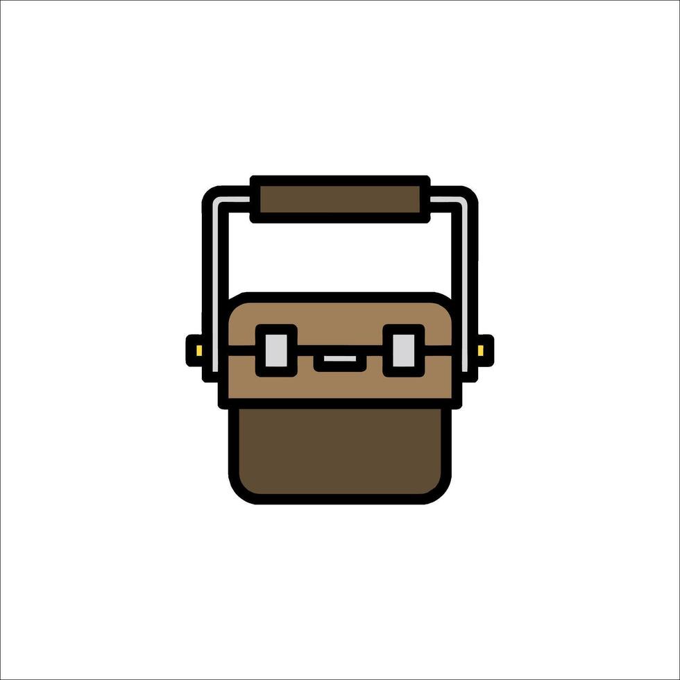 A brown suitcase icon on a white background vector