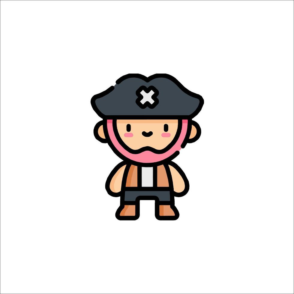 A cartoon pirate character with a pink nose vector
