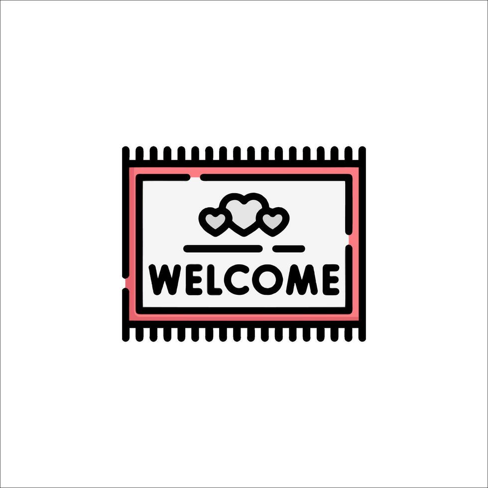 A welcome sign with two hearts on it vector