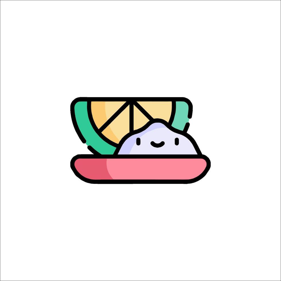 A cute lemon slice with a slice of lemon in it vector