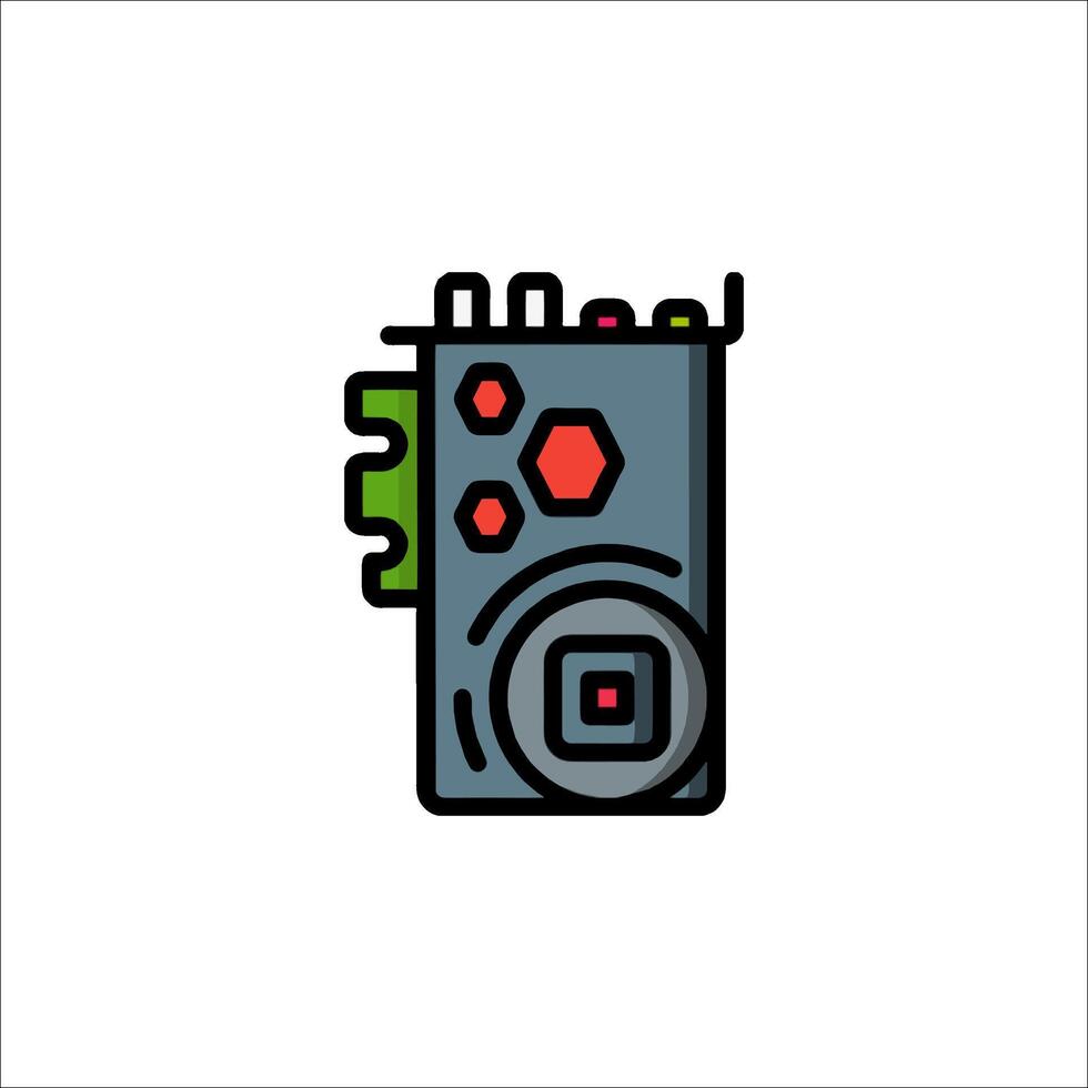 A red and black robot icon on a white background vector