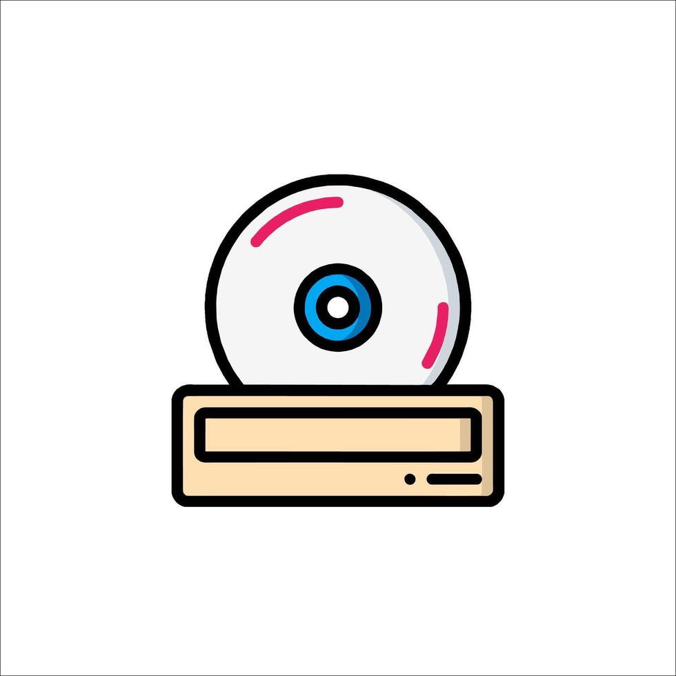 A dvd disk on top of a computer vector
