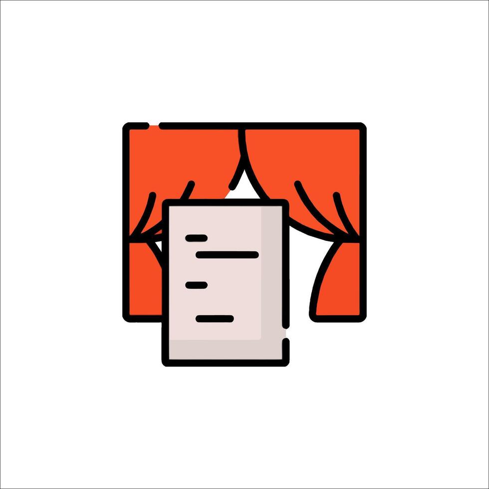 Theater curtain icon illustration vector