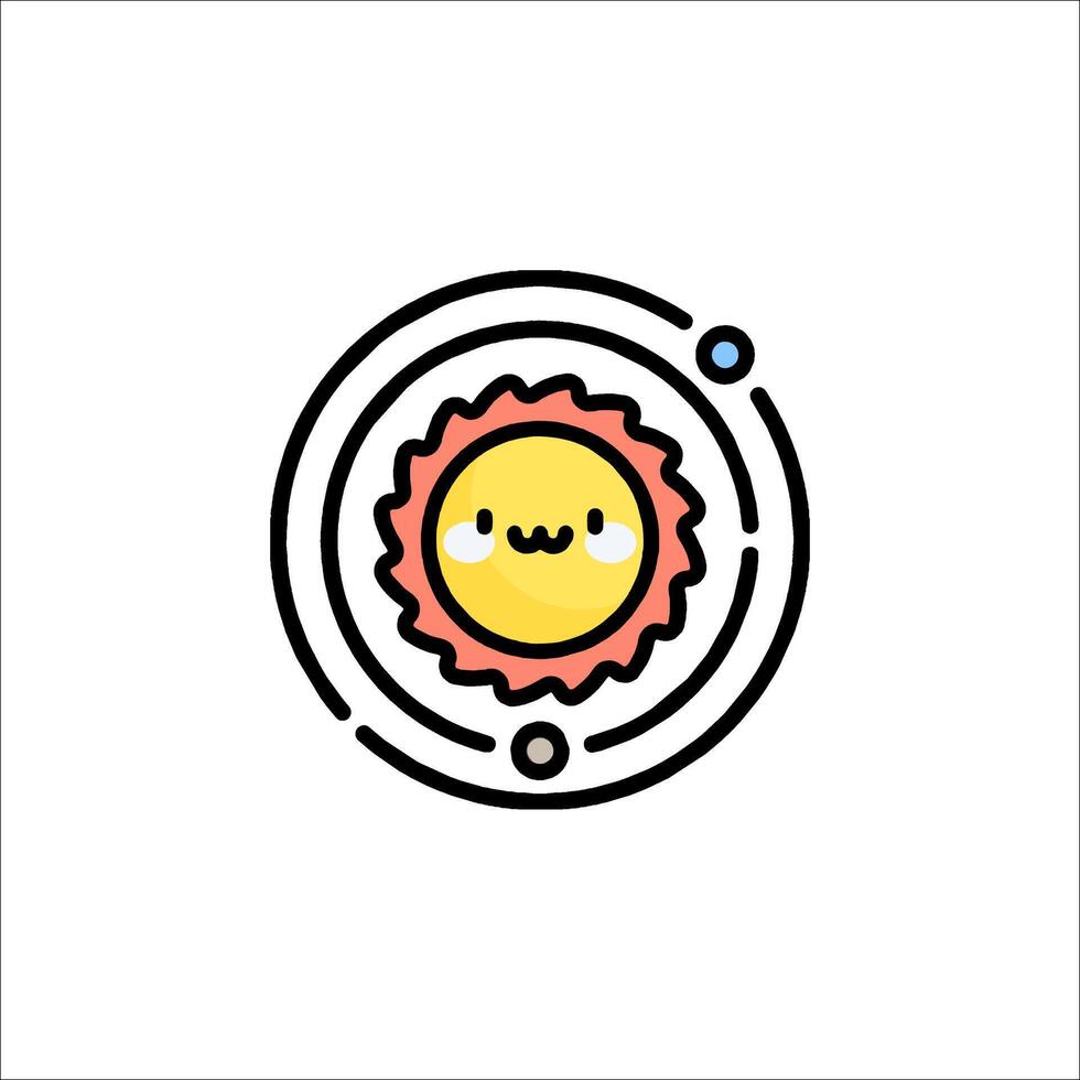A cartoon sun with a smile on it vector
