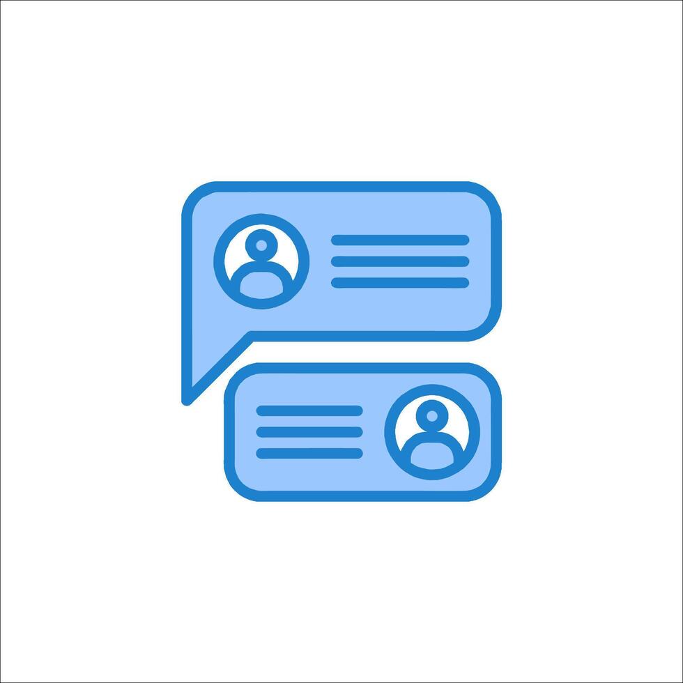 Two people are talking in a chat box icon vector