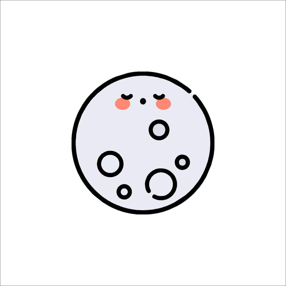 A cartoon moon with a face and eyes vector