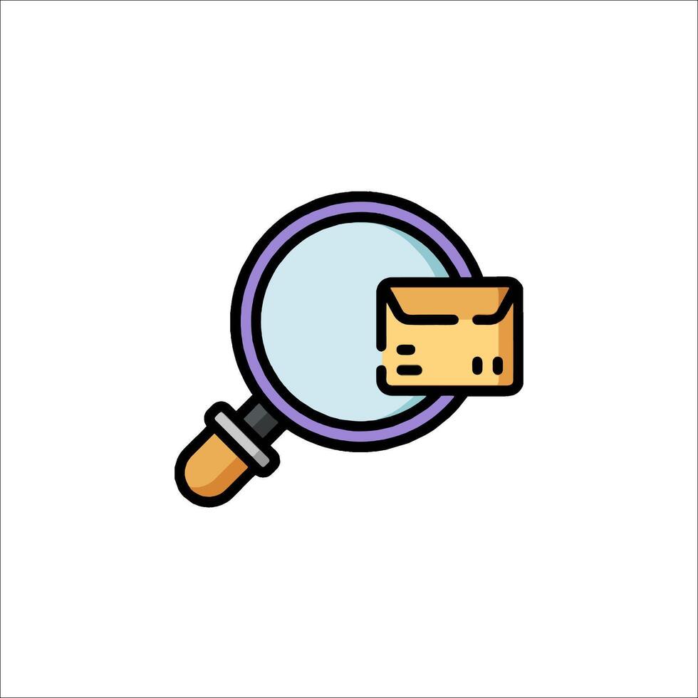 Magnifying mail icon illustration vector