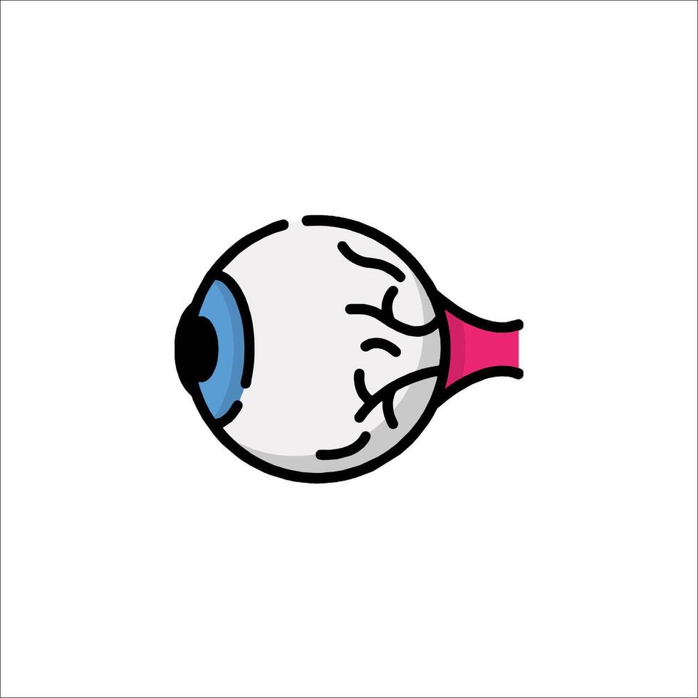 An eye icon with a pink and blue eye vector