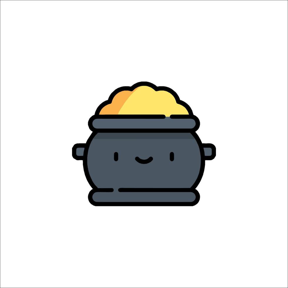 A pot with a face on it, with a smile vector