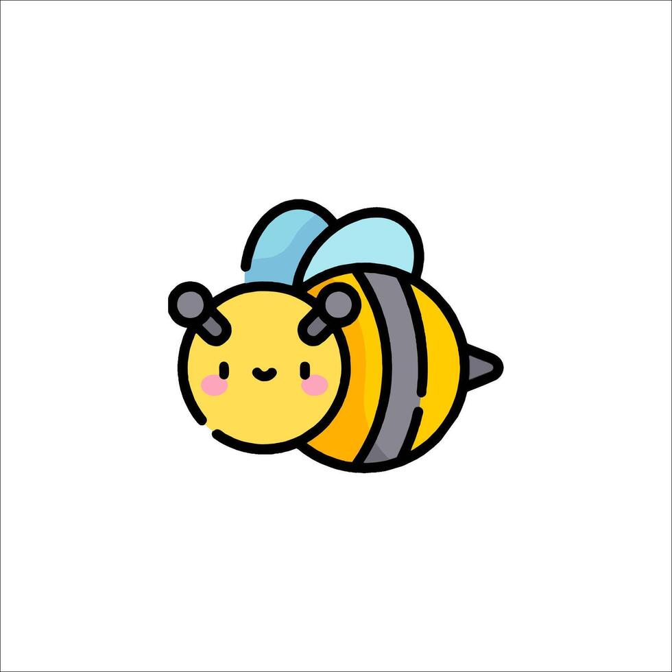 A cute bee with a smile on its face vector