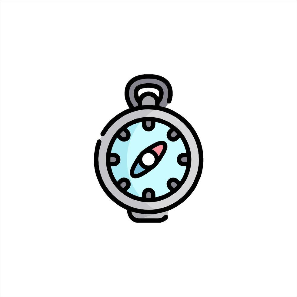 A clock icon with a red and blue arrow vector