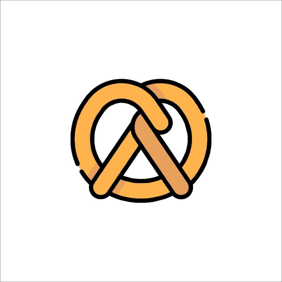 A pretzel logo with a twist vector
