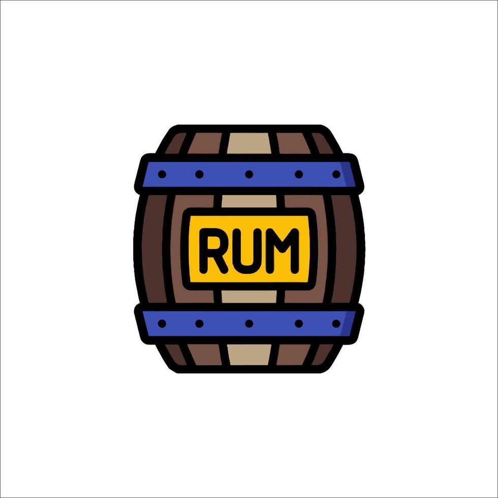 A barrel with the word rum on it vector