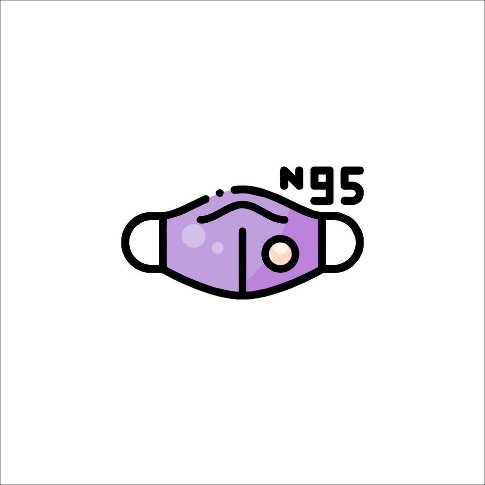 A purple mask with the word n95 on it vector