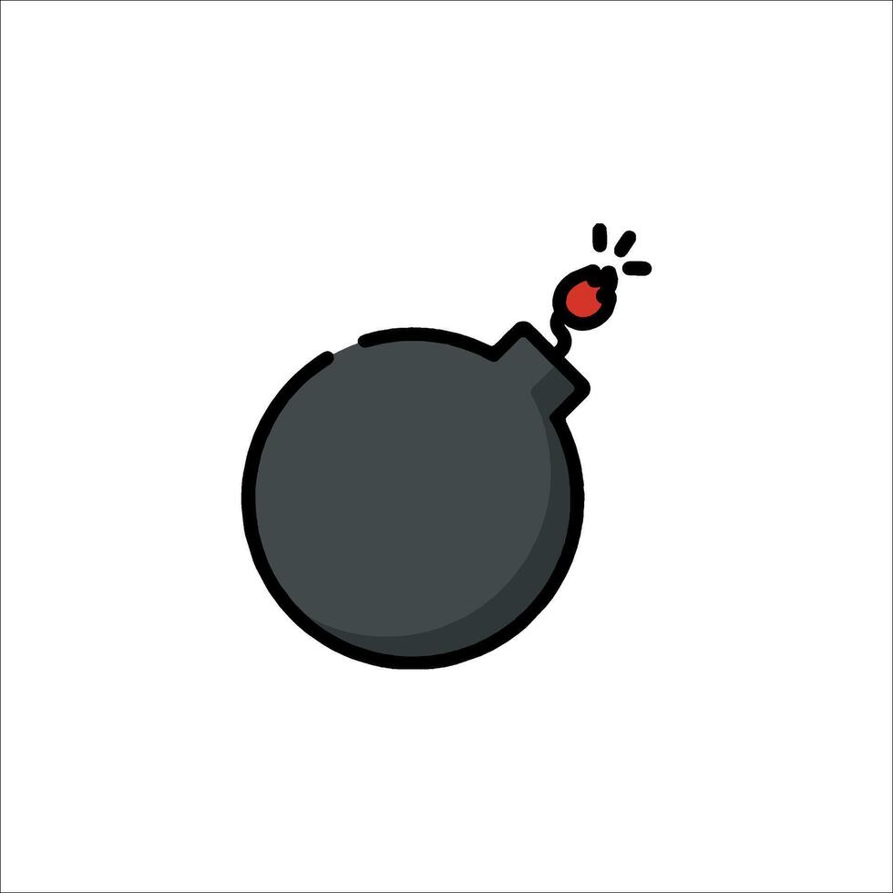 A bomb icon with a red dot on it vector