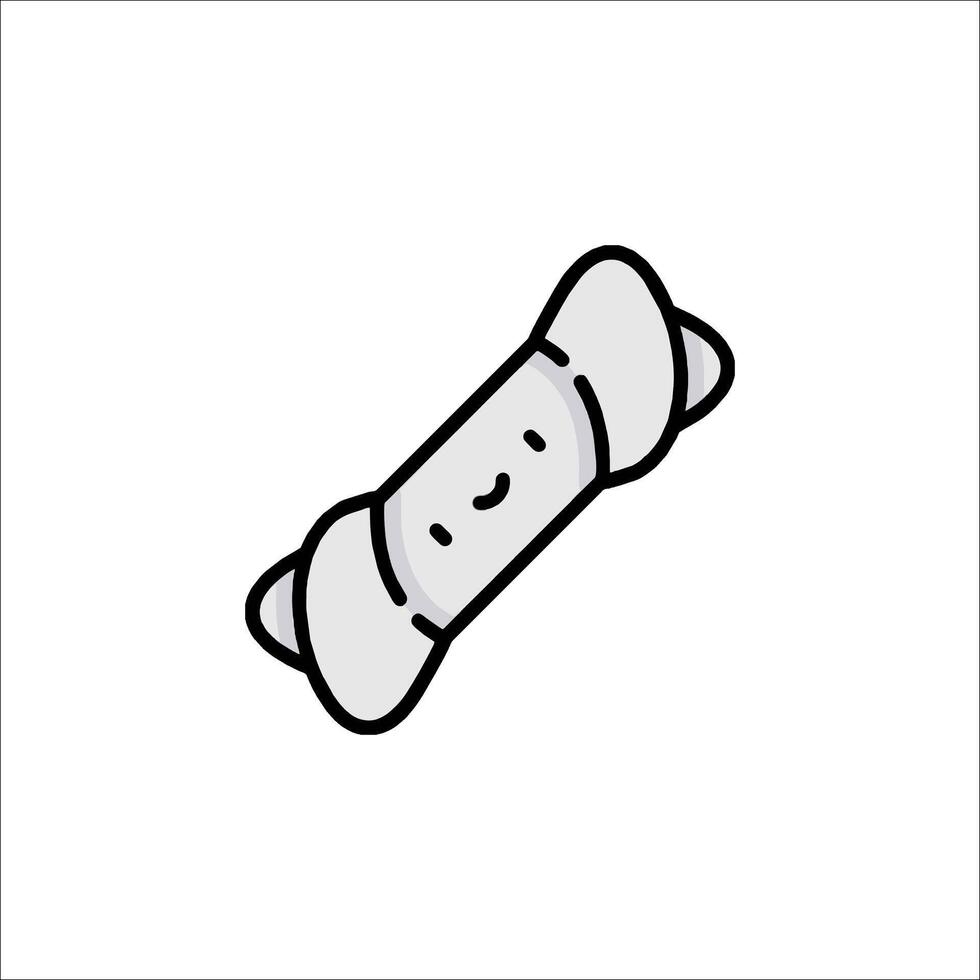 A cartoon dog bone icon on a white background vector